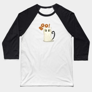 Cute ghost cat cartoon Baseball T-Shirt